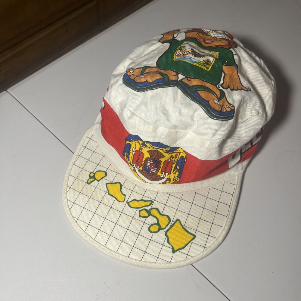 Vintage 1980s Primo Beer Hawaii Painters Cap Hat Hawaiian Souvenir Promo VTG